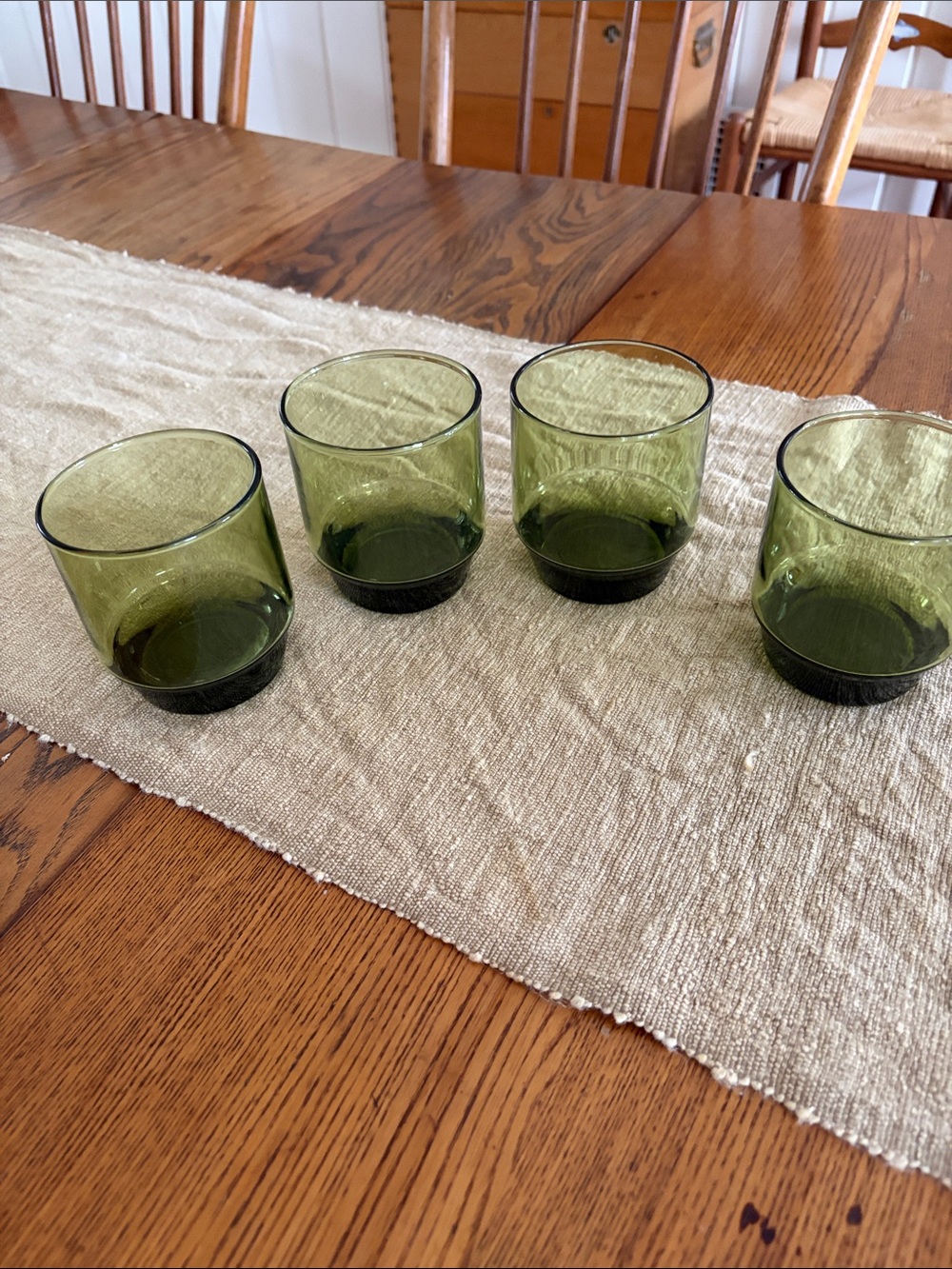 Green Glass Tumbler Set - 4 Pack